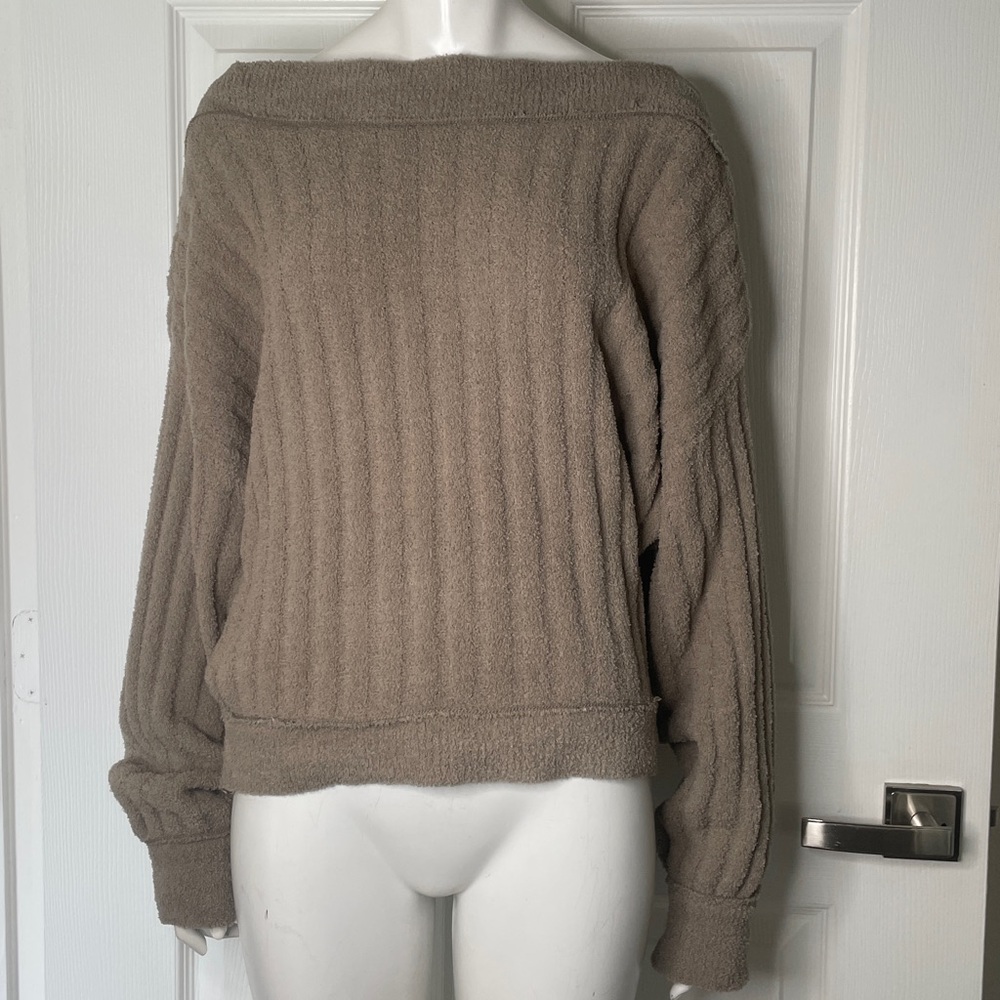 Free People Cabin Fever Pullover Oversized Off The Shoulder Sweater